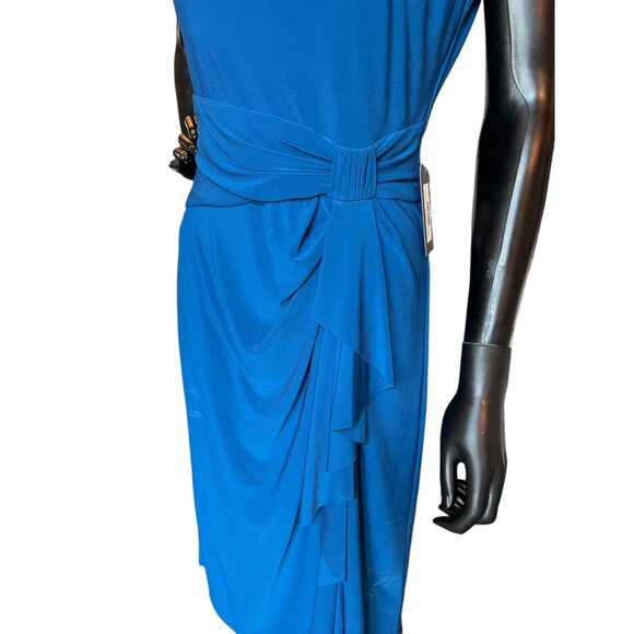 Teal Jersey Sheath Dress - Picture 3 of 5